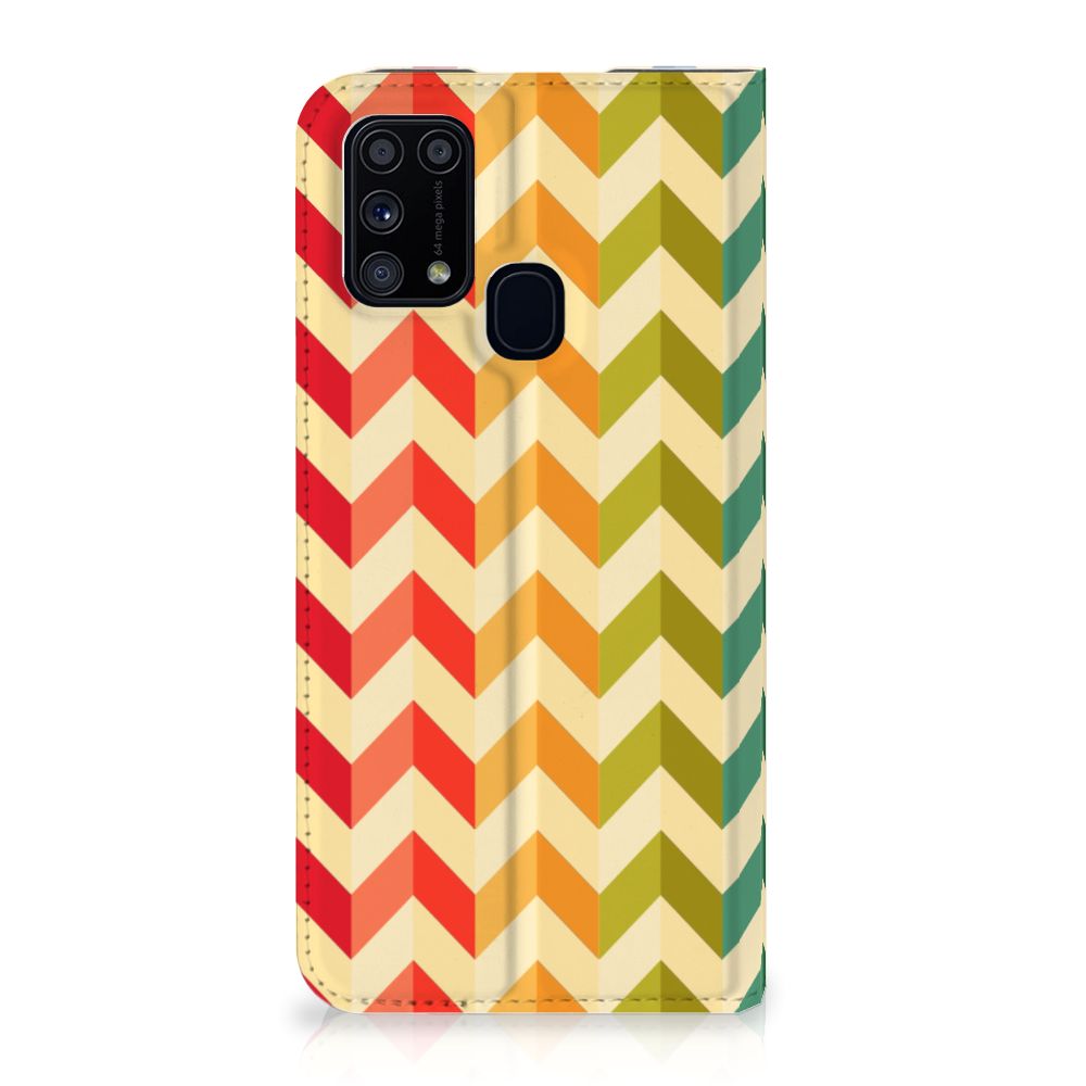 Samsung Galaxy M31 Hoesje met Magneet Zigzag Multi Color - B2C Telecom