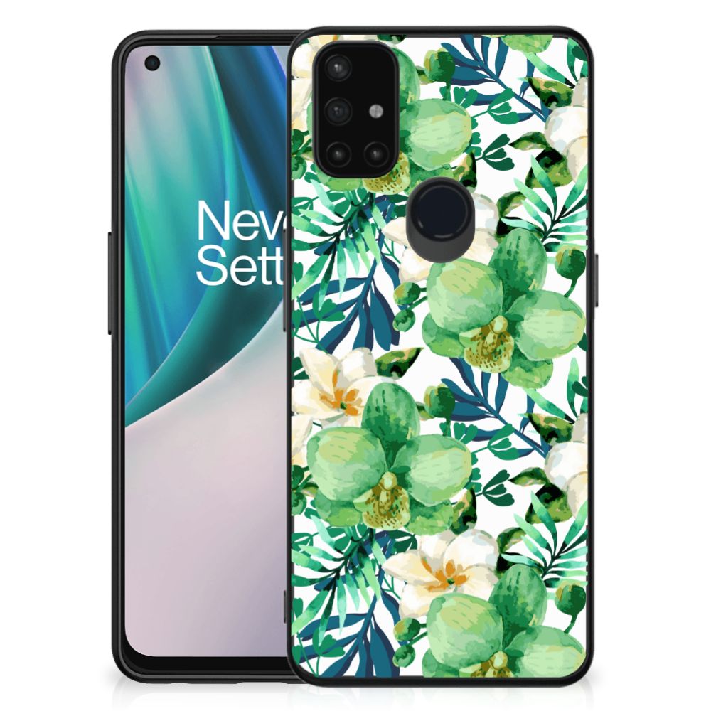 OnePlus Nord N10 5G Bloemen Hoesje Orchidee Groen