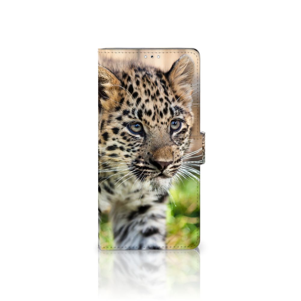 Samsung Galaxy S22 Ultra Telefoonhoesje met Pasjes Baby Luipaard