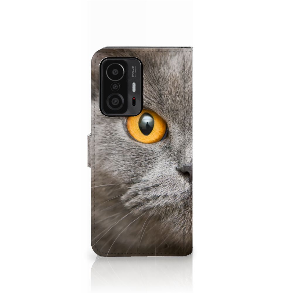Telefoonhoesje met Pasjes Xiaomi 11T | 11T Pro Britse Korthaar met indrukwekkend kattenoog.