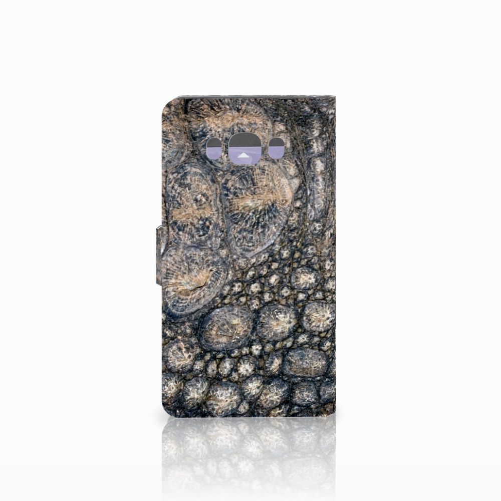 Samsung Galaxy J7 2016 Telefoonhoesje met Pasjes Krokodillenprint
