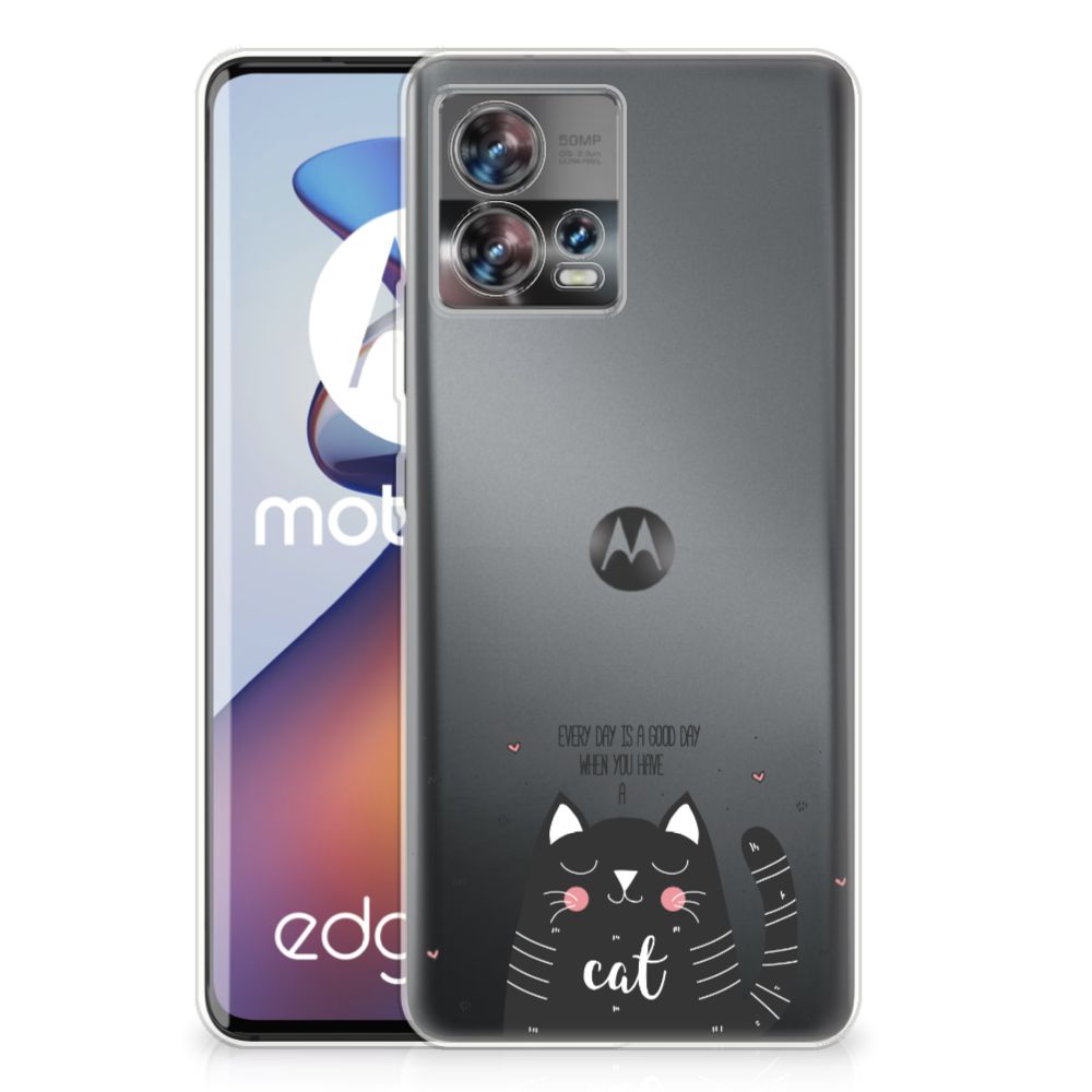 Motorola Edge 30 Fusion Telefoonhoesje met Naam Cat Good Day B2C Telecom