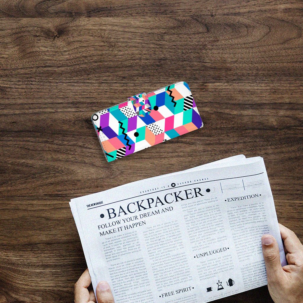 Samsung Galaxy S21 Book Case Blokken Kleurrijk