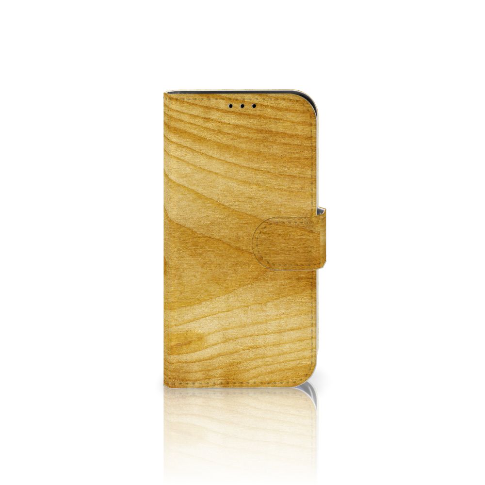 iPhone 13 Mini Book Style Case Licht Hout