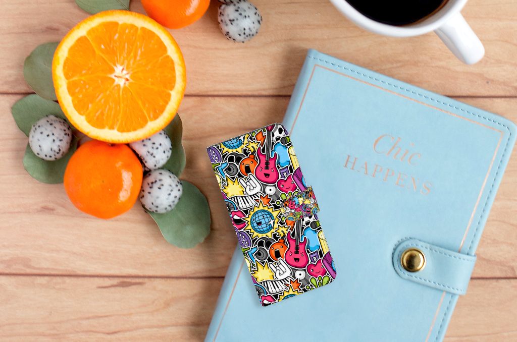 Motorola Moto G60 Wallet Case met Pasjes Punk Rock