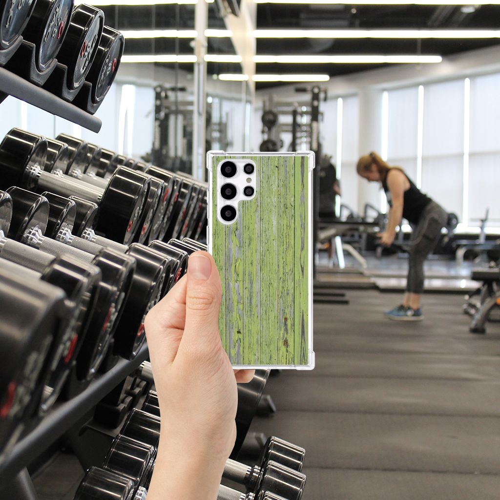 Samsung Galaxy S22 Ultra Stevig Telefoonhoesje Green Wood B2C Telecom