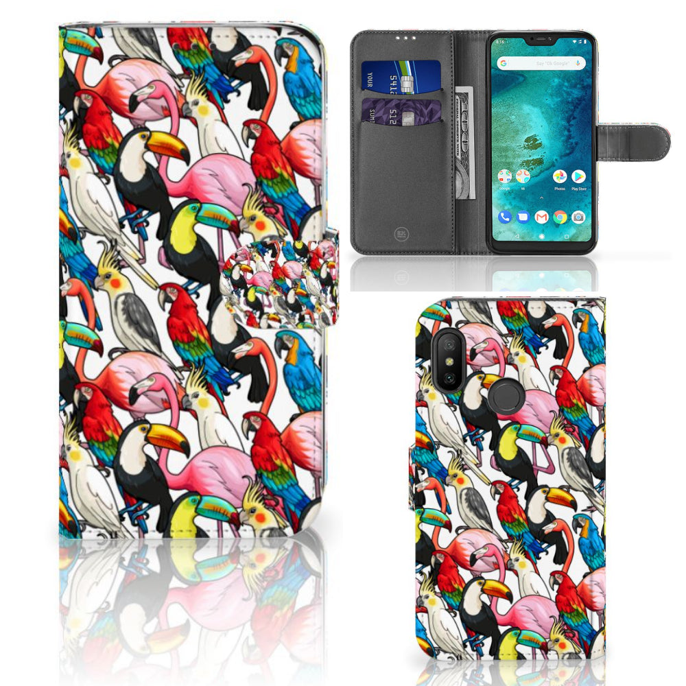 Xiaomi Mi A2 Lite Telefoonhoesje met Pasjes Birds