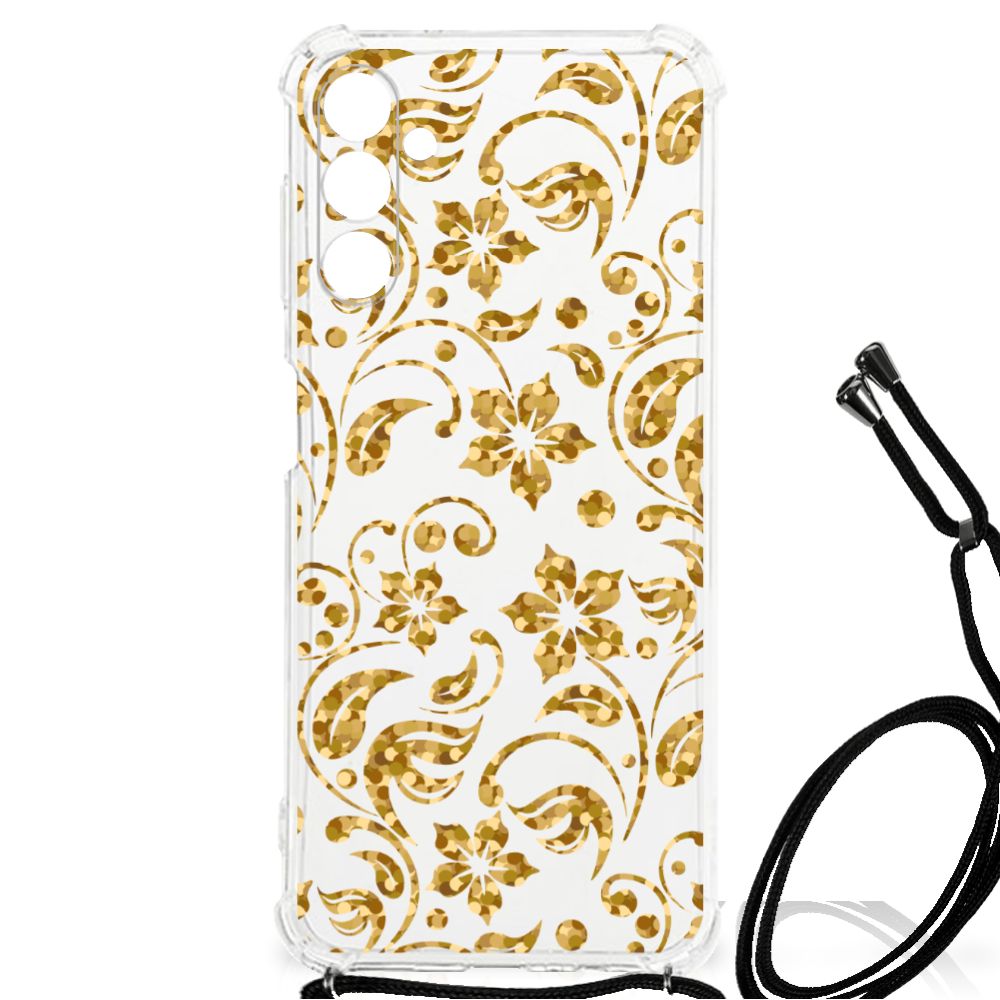 Samsung Galaxy A13 5G | A04s Case Gouden Bloemen