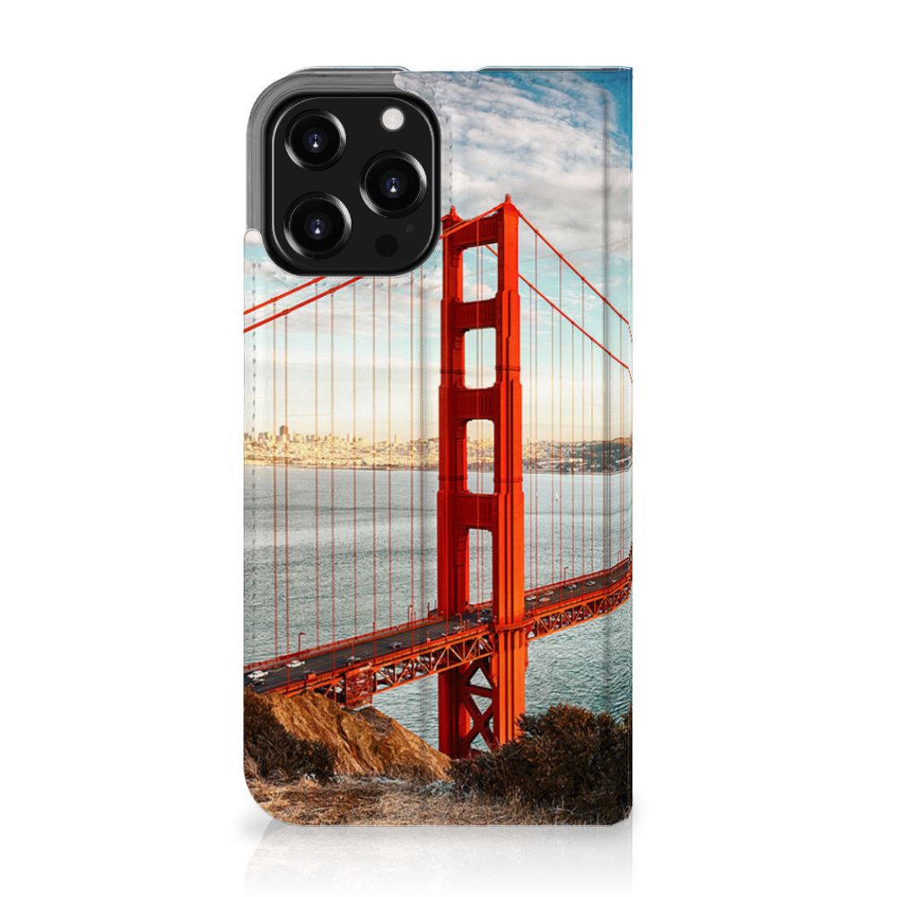 iPhone 13 Pro Max Book Cover Golden Gate Bridge met prachtig uitzicht op de iconische rode brug 🌉.