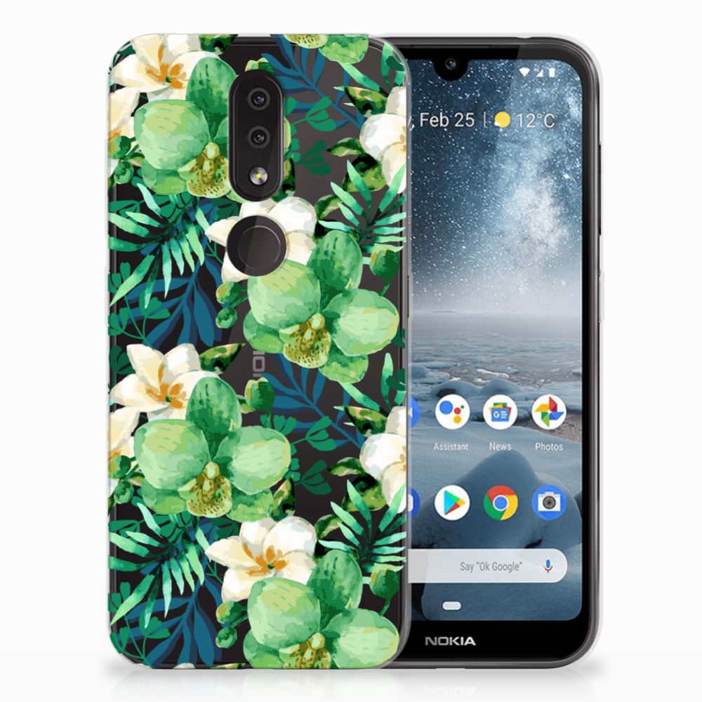 Nokia 4.2 TPU Case Orchidee Groen