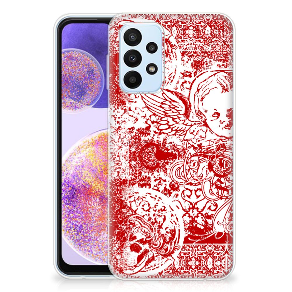 Silicone Back Case Samsung Galaxy A23 Angel Skull Rood B2C Telecom