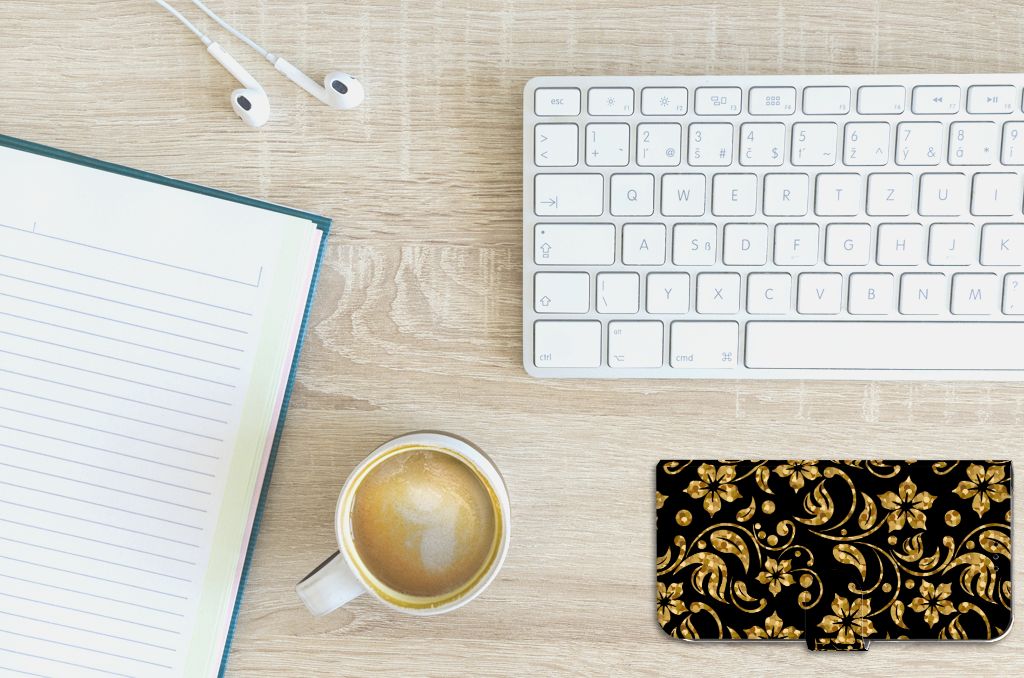 Apple iPhone Xs Max Hoesje Gouden Bloemen