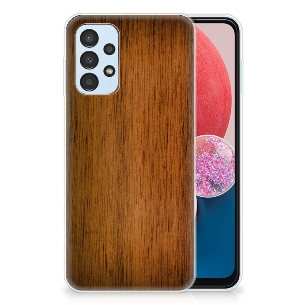 Samsung Galaxy A13 4G Bumper Hoesje Donker Hout