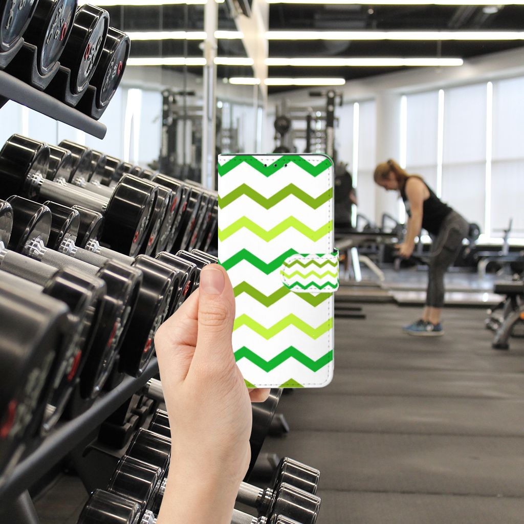 Xiaomi Mi 9 Lite Telefoon Hoesje Zigzag Groen