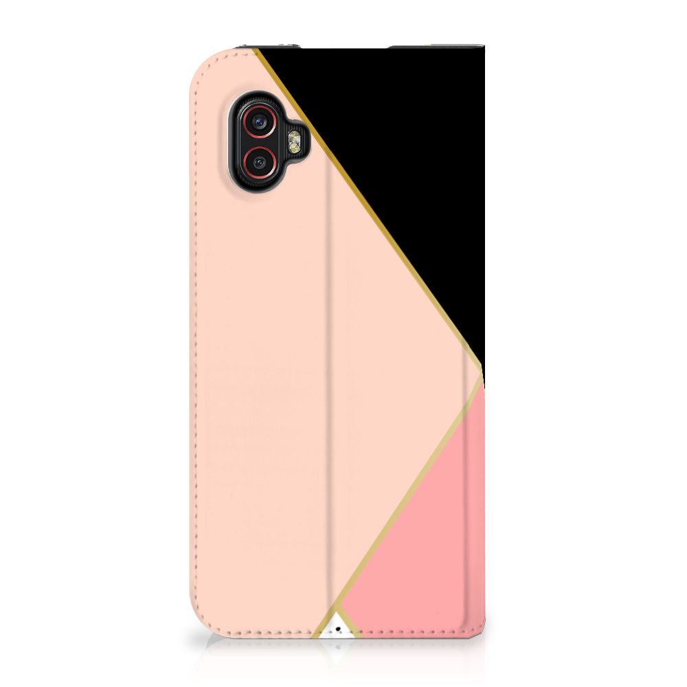 Samsung Galaxy Xcover 6 Pro Stand Case Zwart Roze Vormen - B2C Telecom