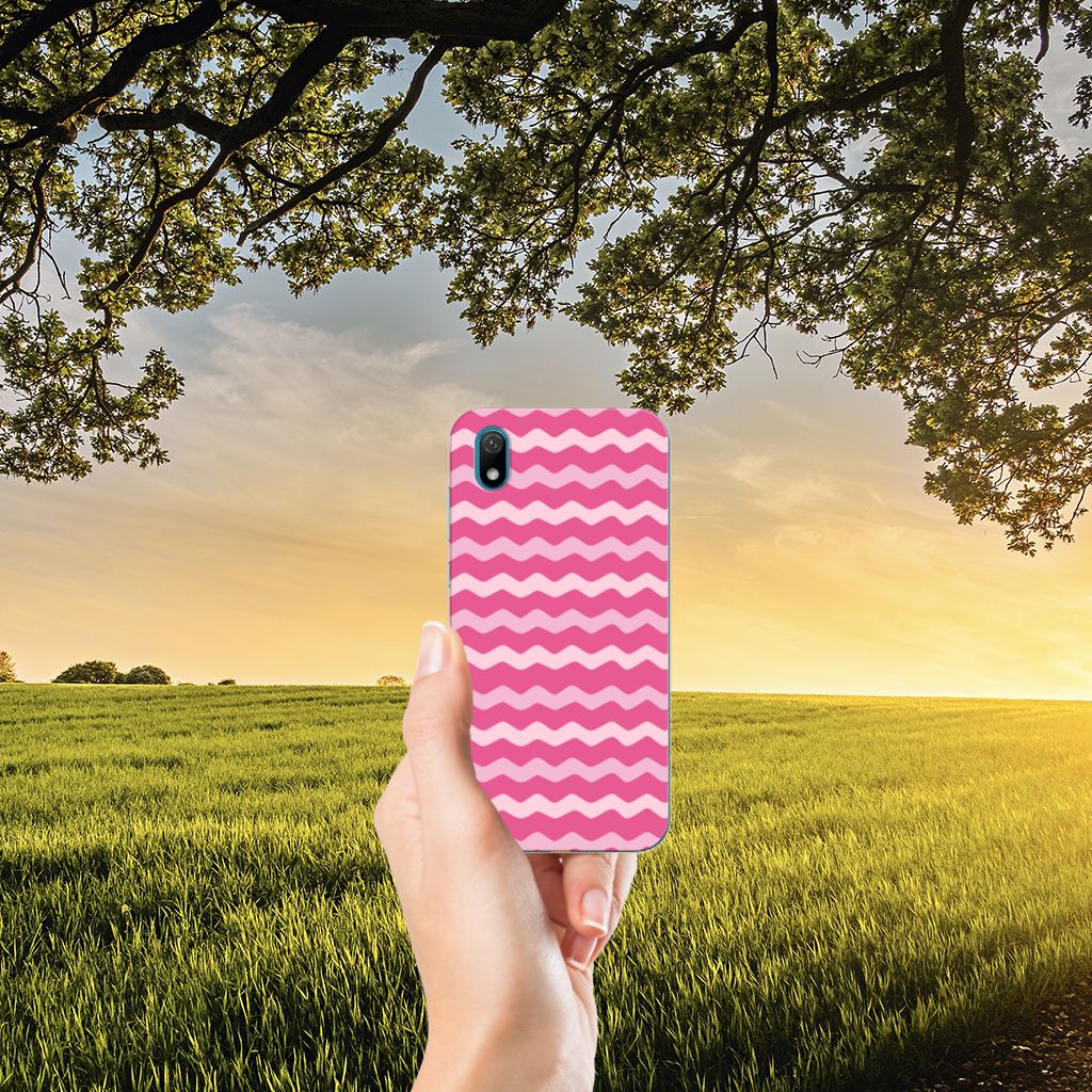 Huawei Y5 (2019) TPU bumper Waves Pink