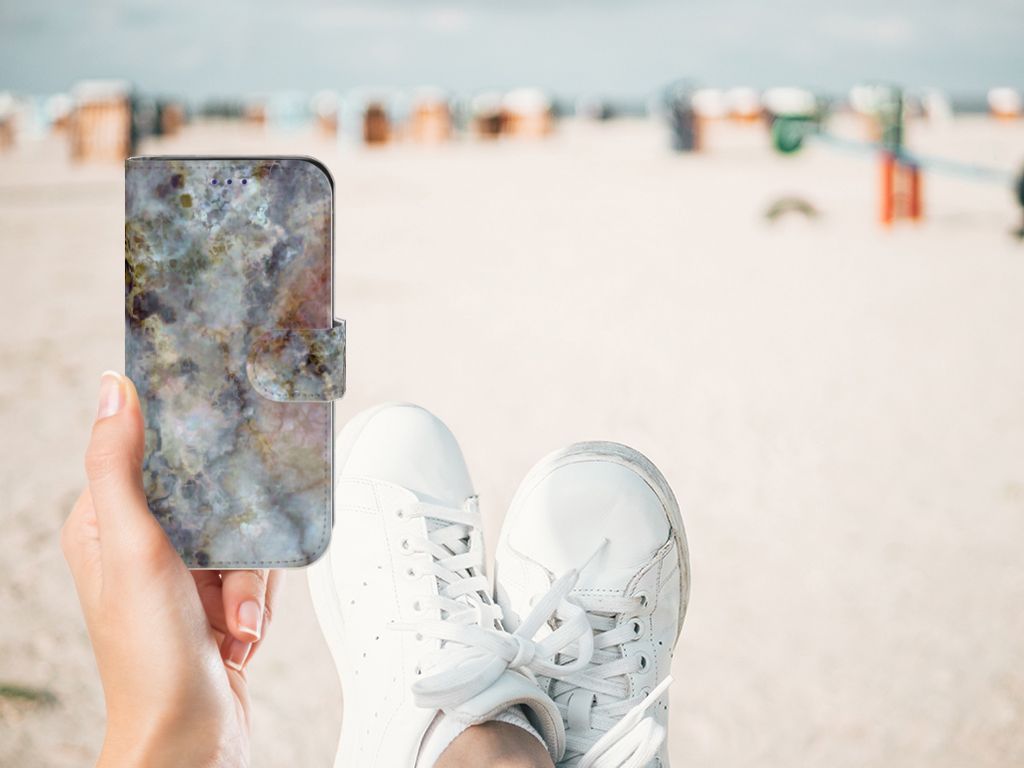Samsung Galaxy S10e Bookcase Marmer Grijs