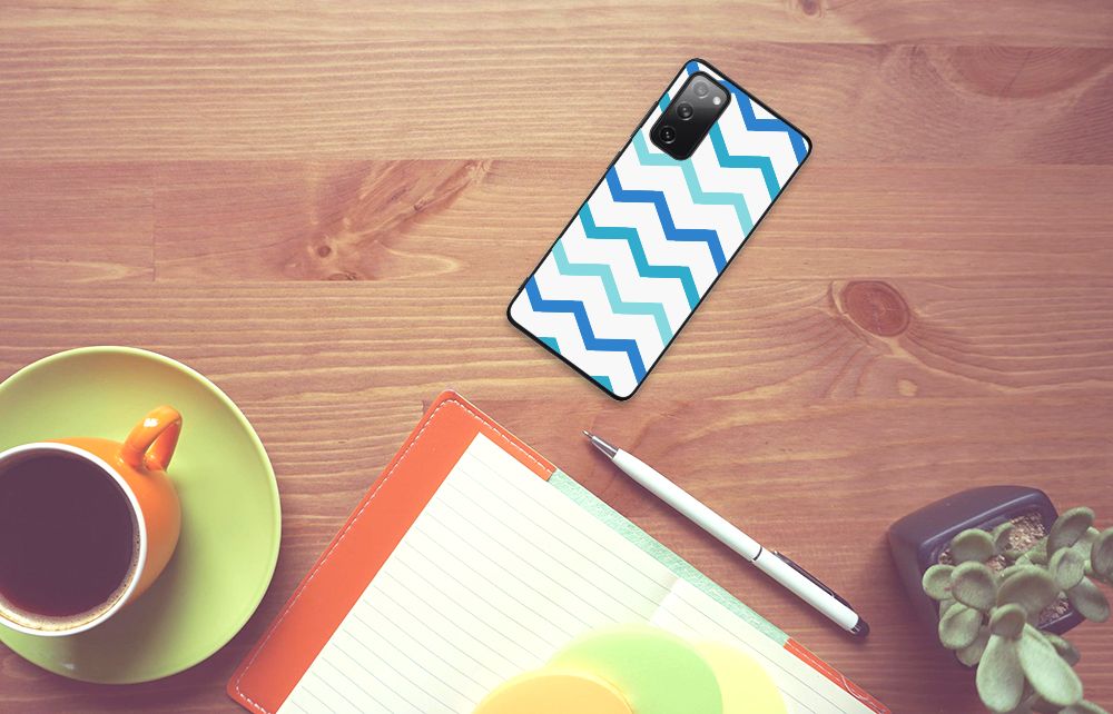 Samsung Galaxy S20 FE Back Case Zigzag Blauw B2C Telecom