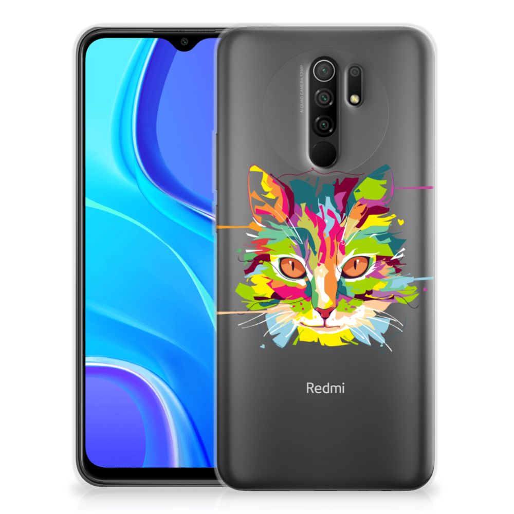 Xiaomi Redmi 9 Telefoonhoesje met Naam Cat Color