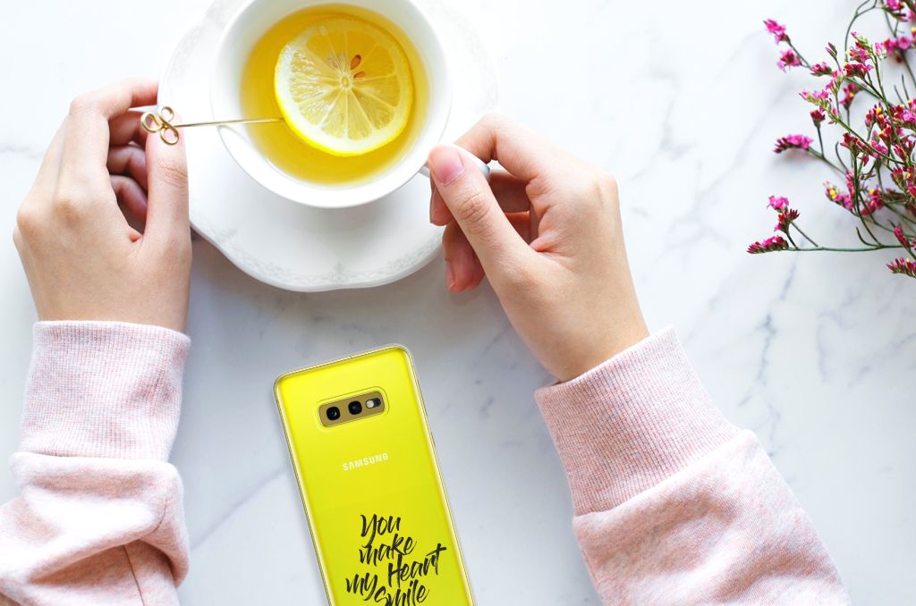 Samsung Galaxy S10e Siliconen hoesje met naam Heart Smile