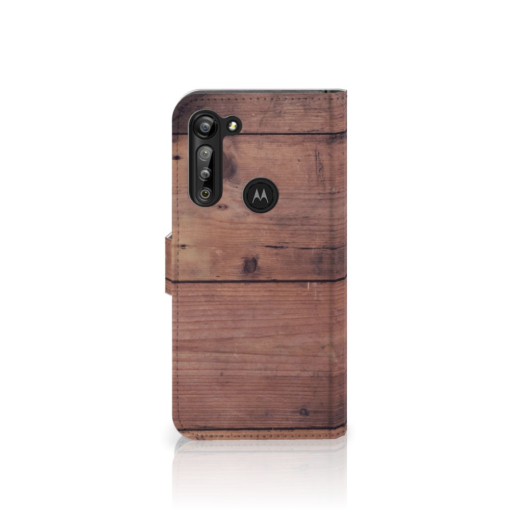 Motorola G8 Power Book Style Case Old Wood