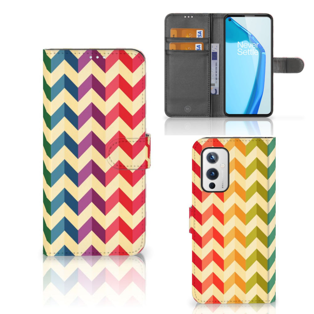 OnePlus 9 Telefoon Hoesje Zigzag Multi Color