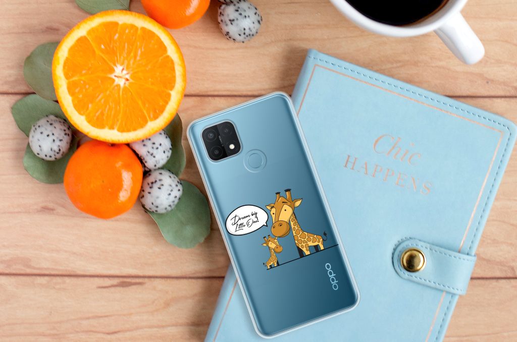 OPPO A15 Telefoonhoesje met Naam Giraffe B2C Telecom