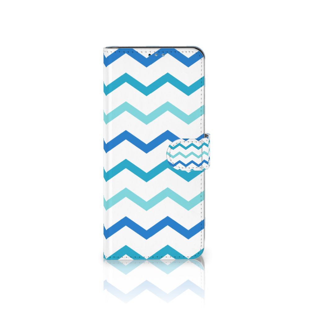 Motorola Moto G9 Plus Telefoon Hoesje Zigzag Blauw
