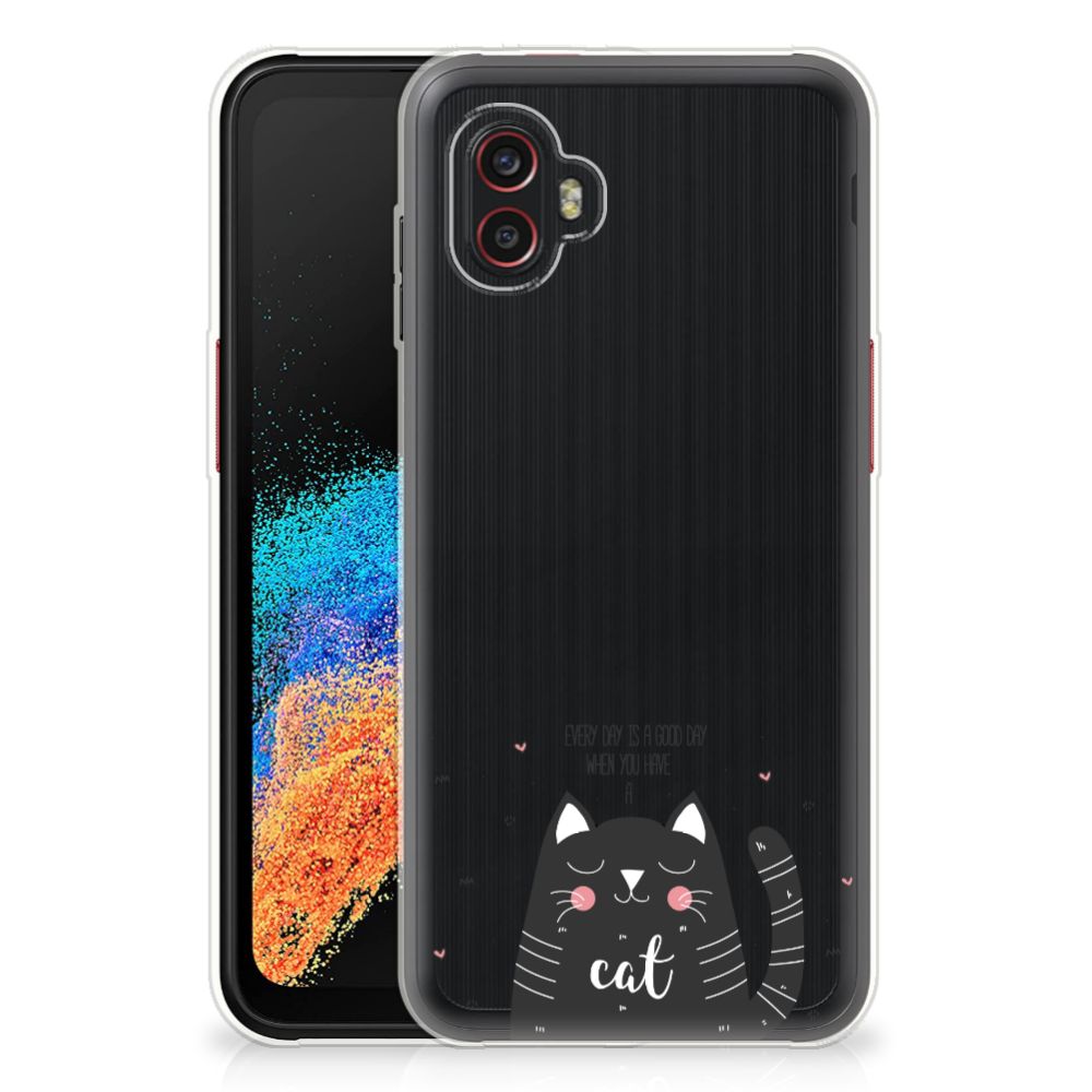 Samsung Galaxy Xcover 6 Pro Telefoonhoesje met Naam Cat Good Day