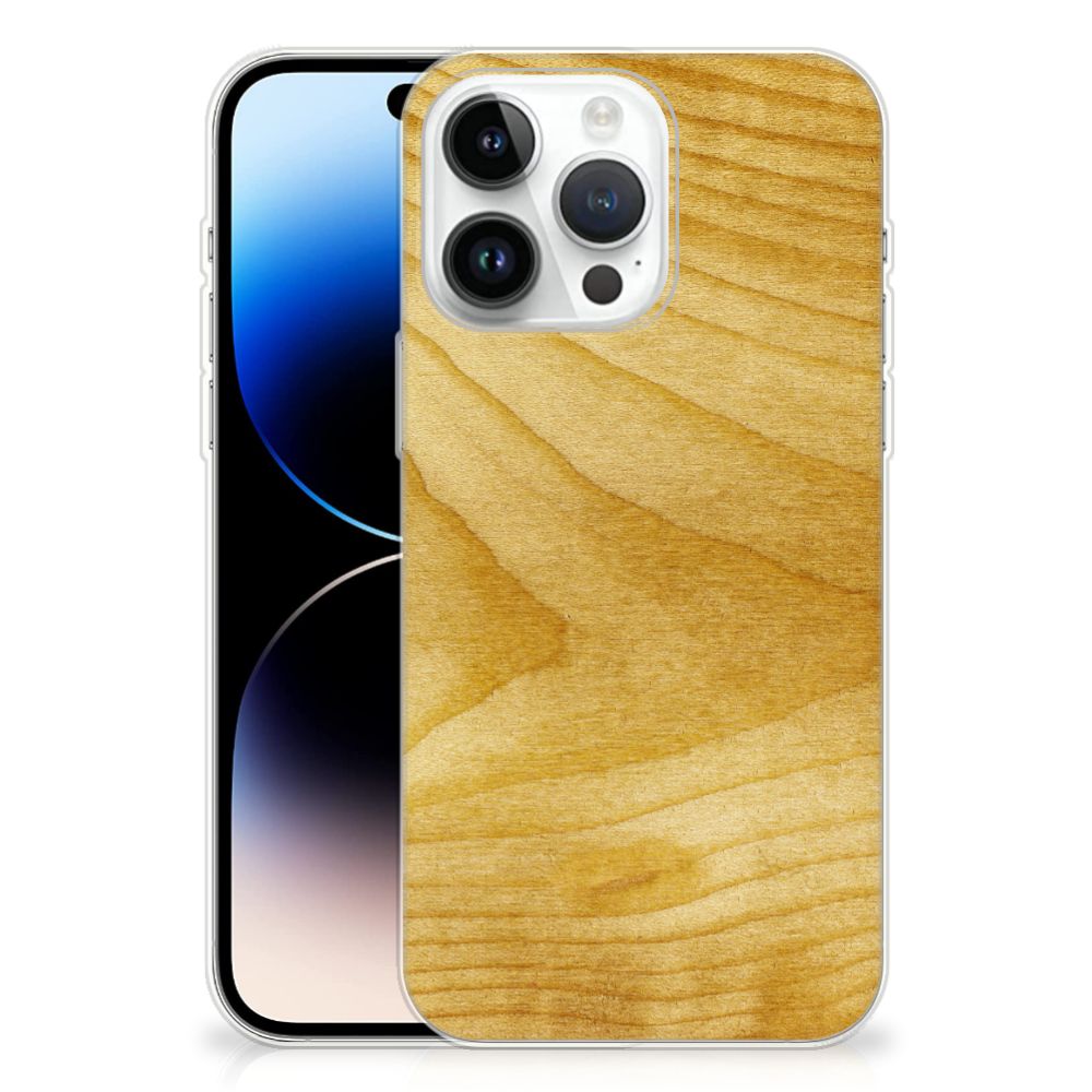 iPhone 14 Pro Max Bumper Hoesje Licht Hout
