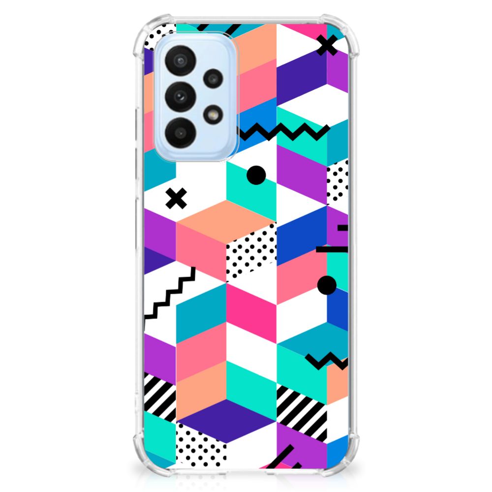 Samsung Galaxy A23 Shockproof Case Blokken Kleurrijk - B2C Telecom