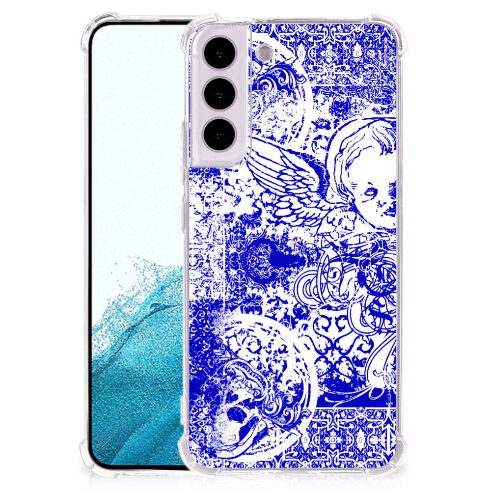 Extreme Case Samsung Galaxy S22 Plus Angel Skull Blauw