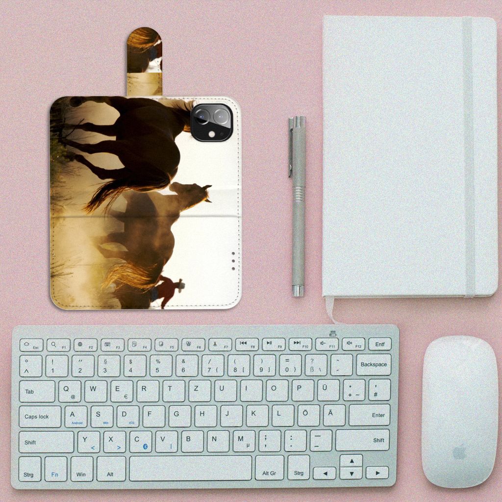 Apple iPhone 12 Mini Telefoonhoesje met Pasjes Design Cowboy
