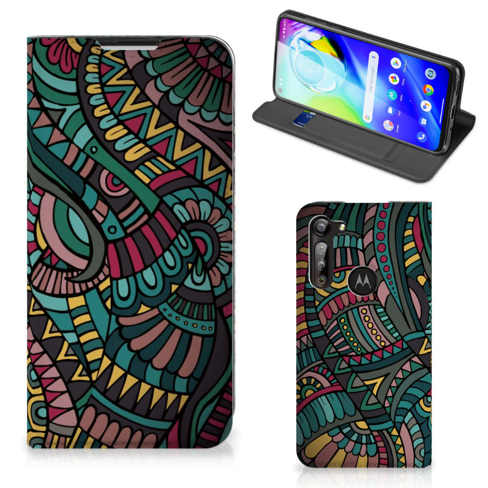 Motorola Moto G8 Power Hoesje met Magneet Aztec