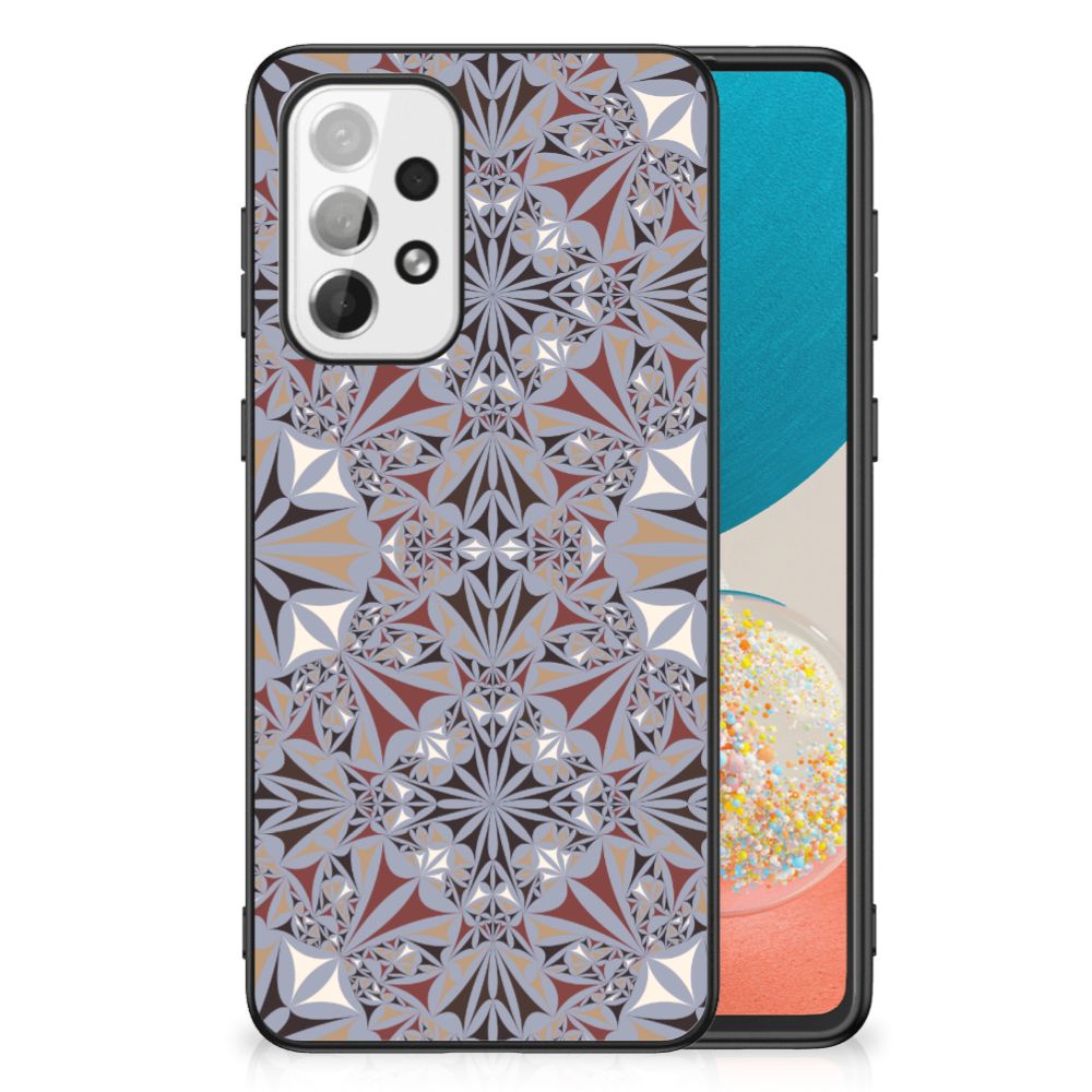 Samsung Galaxy A73 Marmeren Print Telefoonhoesje Flower Tiles B2C Telecom