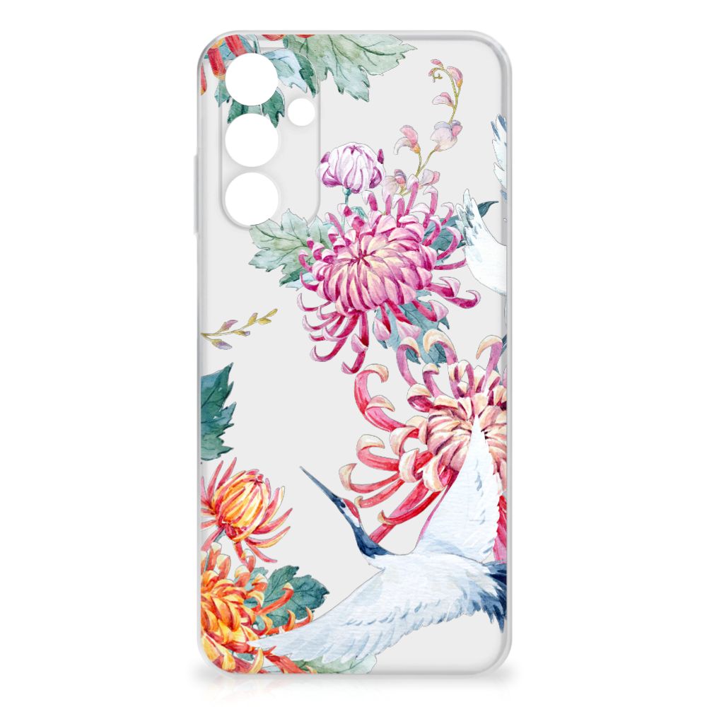 Samsung Galaxy A15 TPU Hoesje Bird Flowers