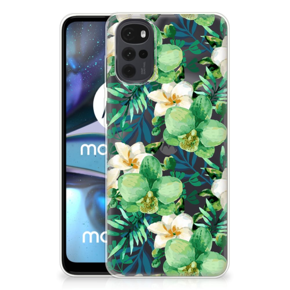 Motorola Moto G22 TPU Case Orchidee Groen B2C Telecom