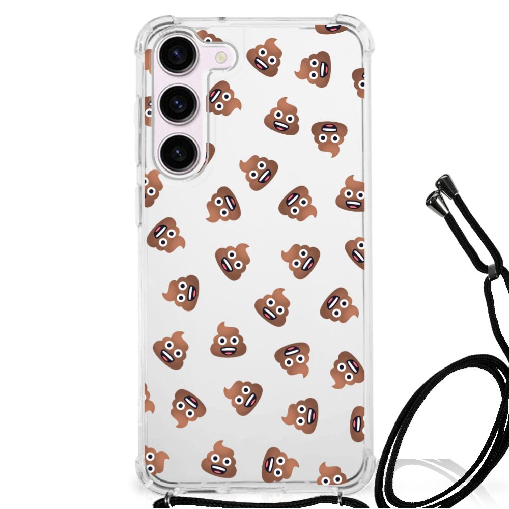 Doorzichtige Silicone Hoesje voor Samsung Galaxy S23 Poep Emojis B2C Telecom