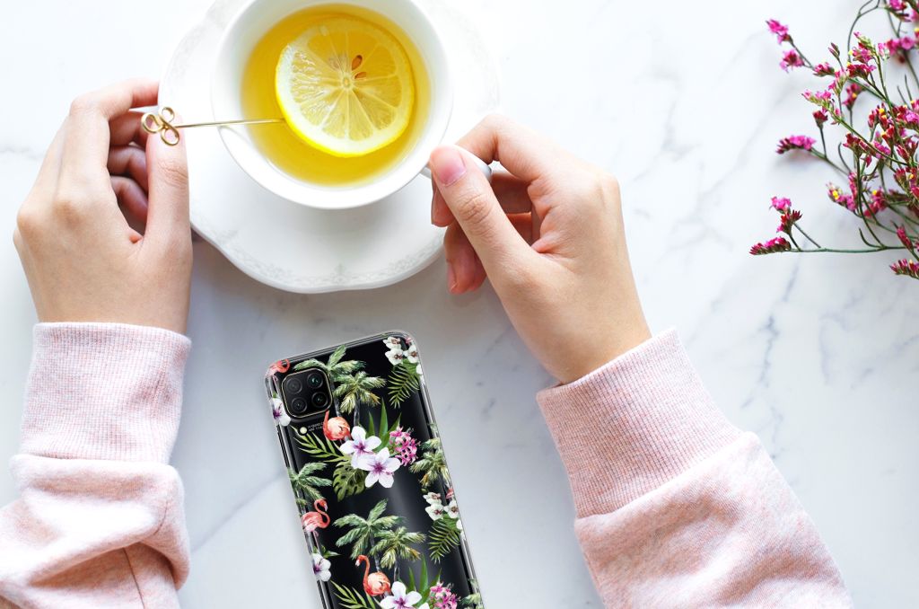 Huawei P40 Lite TPU Hoesje Flamingo Palms B2C Telecom