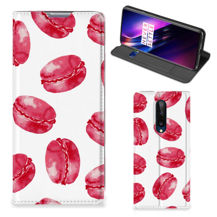 OnePlus 8 Flip Style Cover Pink Macarons