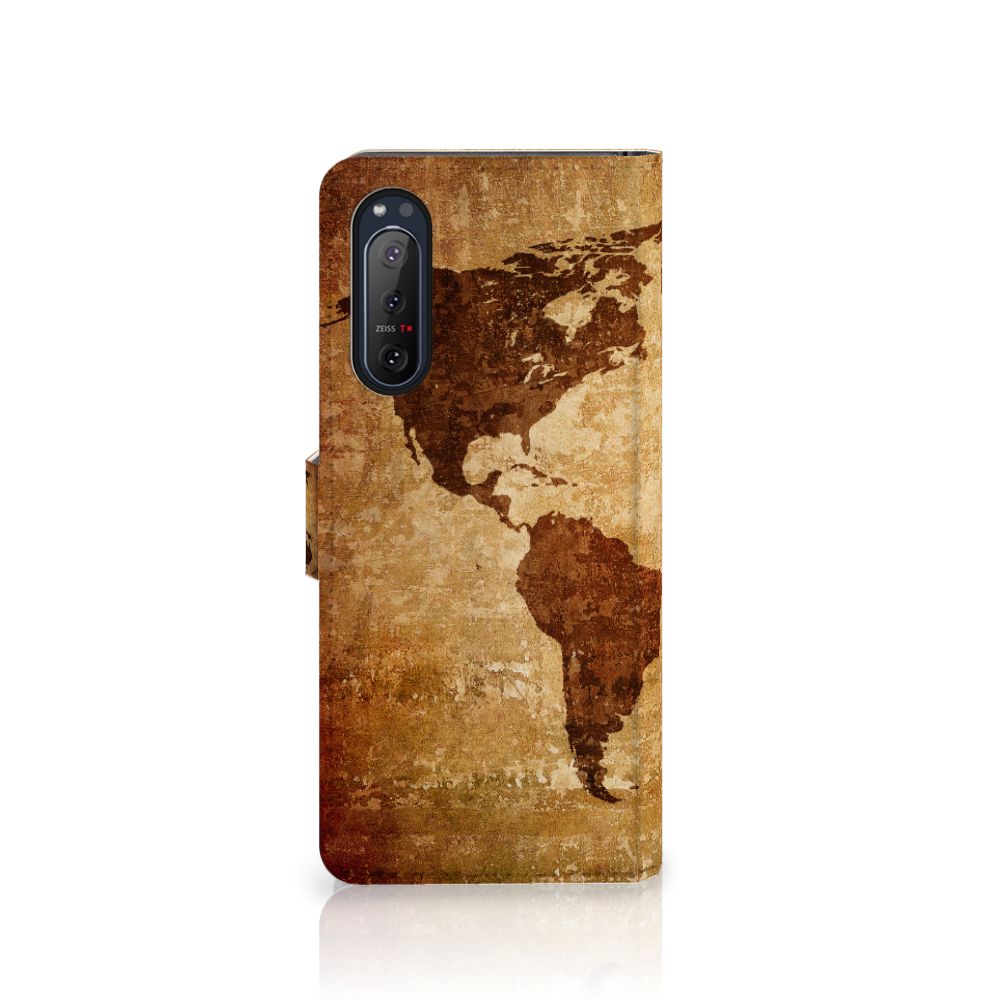 Sony Xperia 5II Flip Cover Wereldkaart