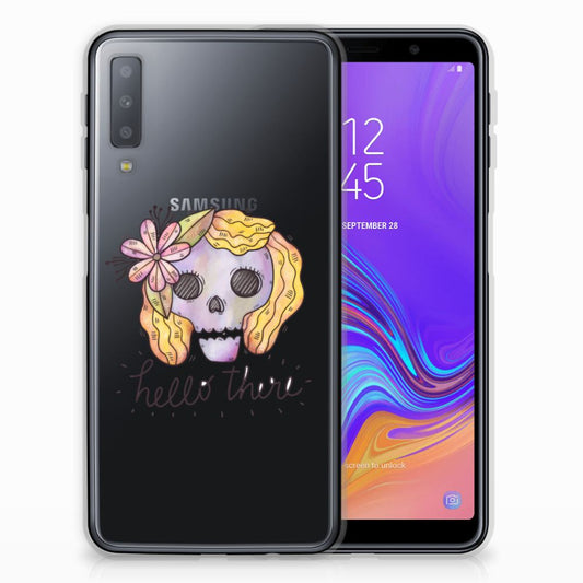 Silicone Back Case Samsung Galaxy A7 (2018) Boho Skull