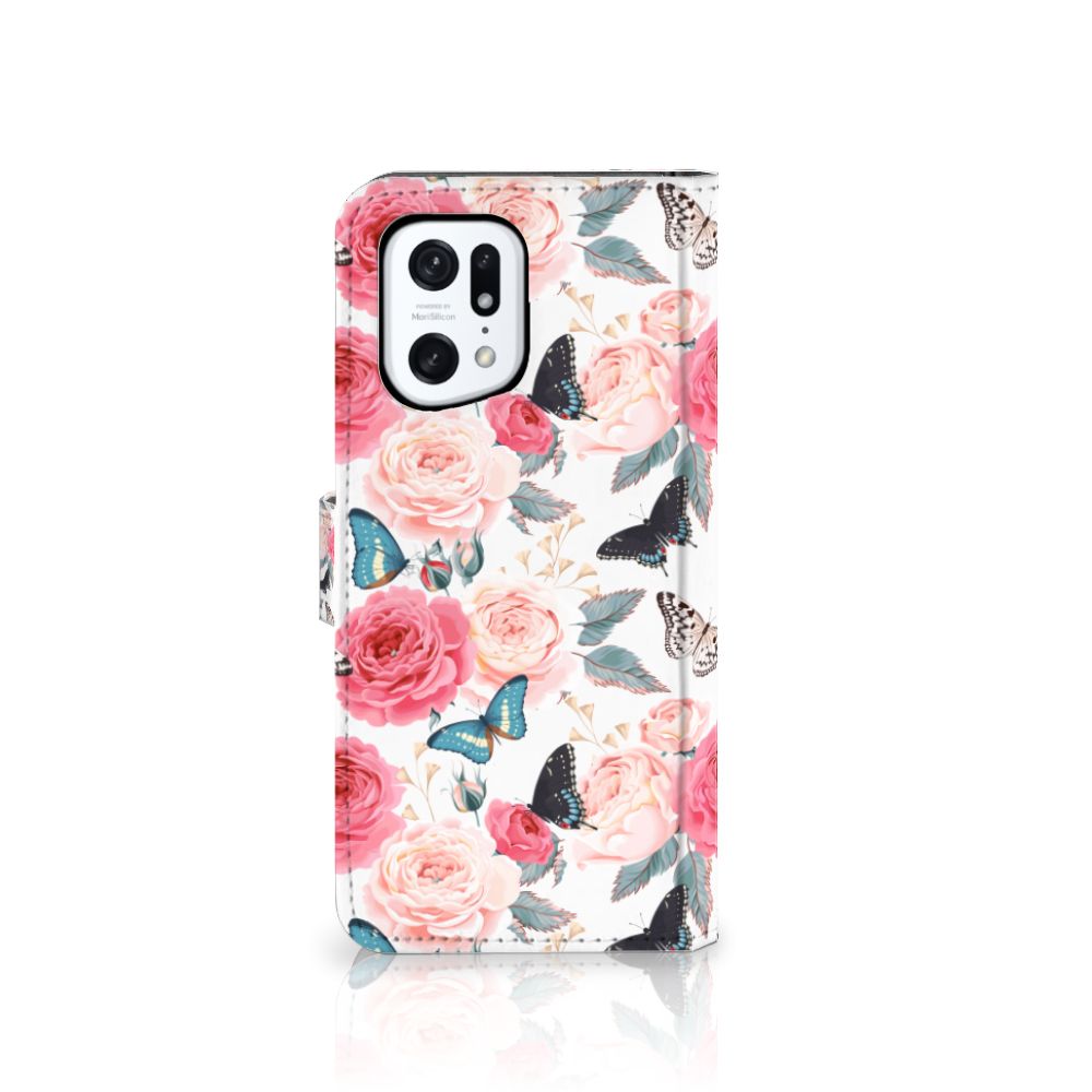 OPPO Find X5 Pro Hoesje Butterfly Roses