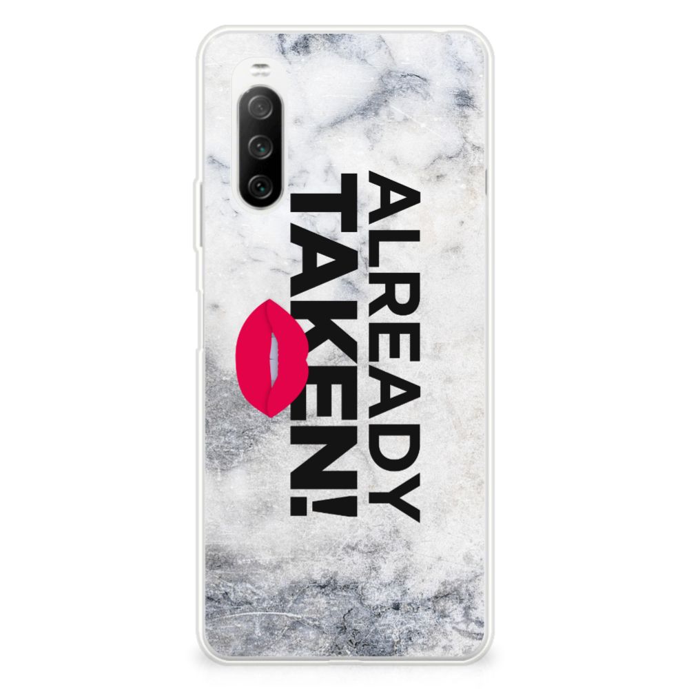 Sony Xperia 10 III Siliconen hoesje met naam Already Taken White