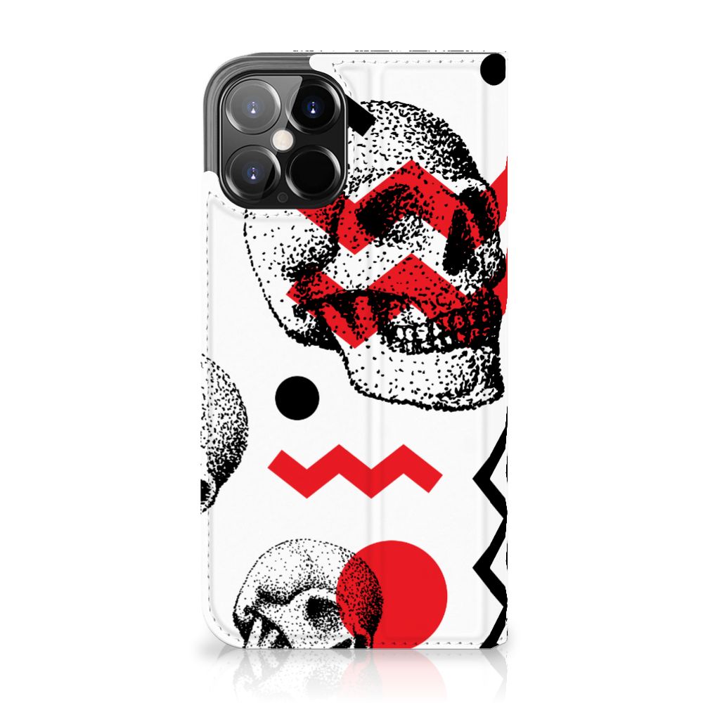 Mobiel BookCase iPhone 12 Pro Max Skull Red - B2C Telecom