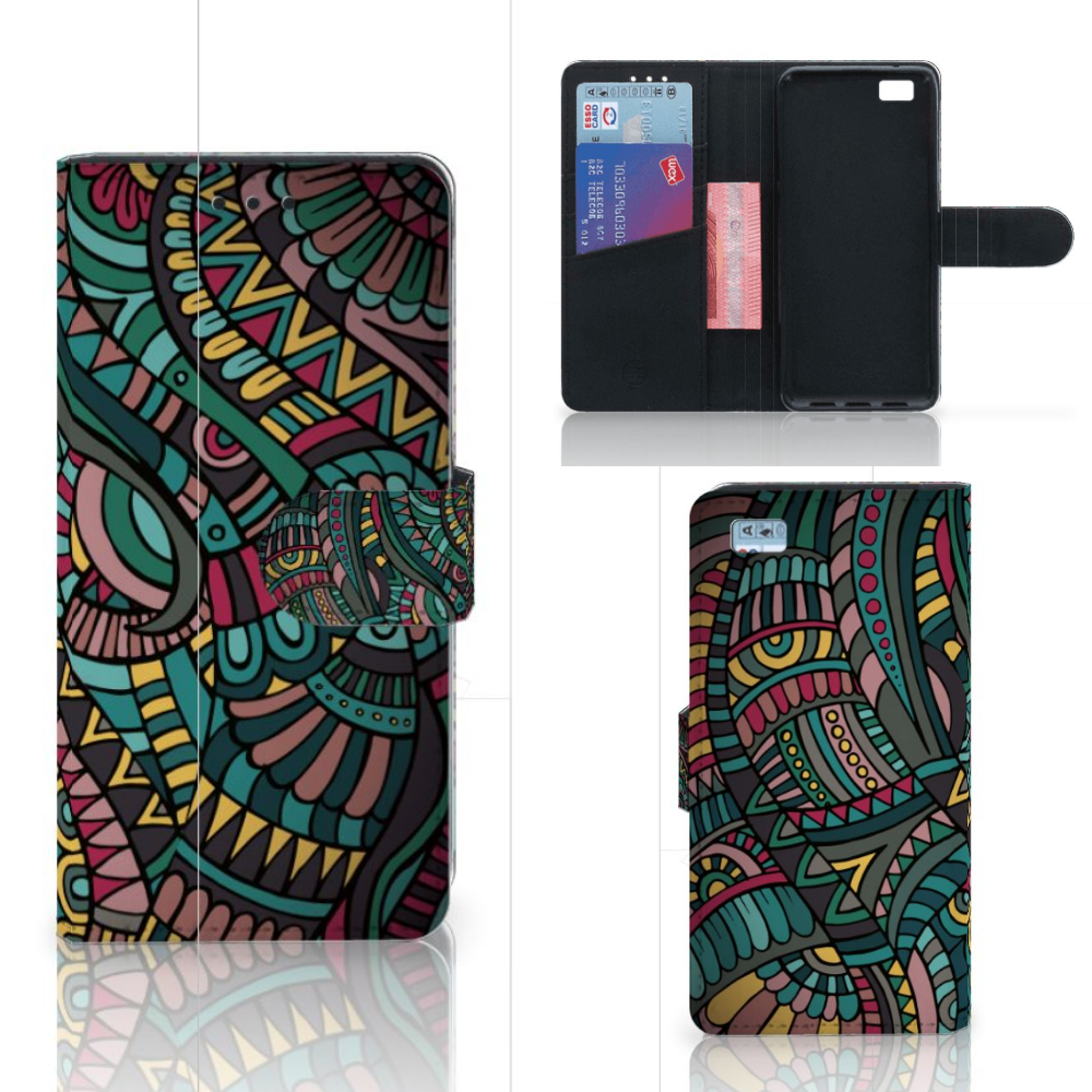 Huawei Ascend P8 Lite Telefoon Hoesje Aztec