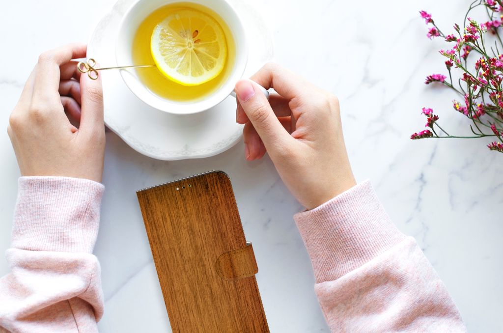 Samsung Galaxy A03 Book Style Case Donker Hout