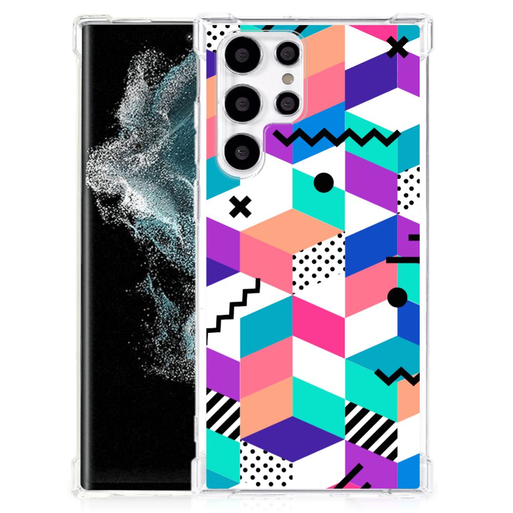 Samsung Galaxy S22 Ultra Shockproof Case Blokken Kleurrijk B2C Telecom