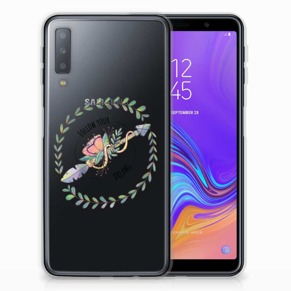 Samsung Galaxy A7 (2018) Telefoonhoesje met Naam Boho Dreams