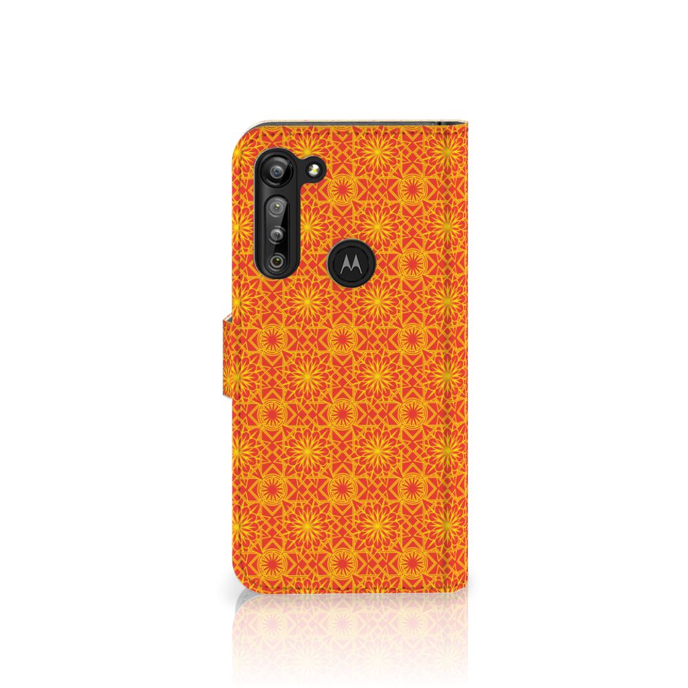 Motorola G8 Power Telefoon Hoesje Batik Oranje